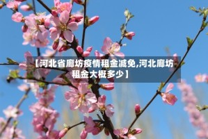 【河北省廊坊疫情租金减免,河北廊坊租金大概多少】