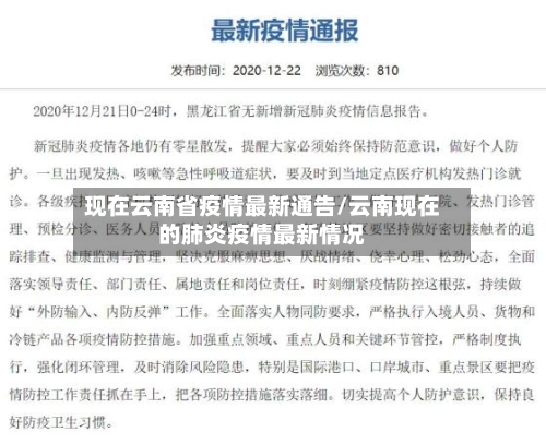 现在云南省疫情最新通告/云南现在的肺炎疫情最新情况-第2张图片