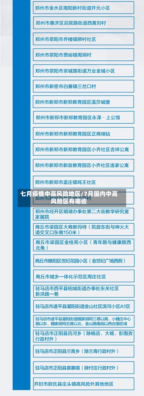 七月疫情中高风险地区/7月国内中高风险区有哪些-第1张图片